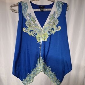 Nue Options Blue and White Paisley Cardigan
